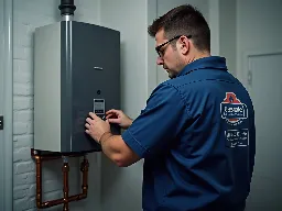 Gas Safe Certified Engineer working on a boiler